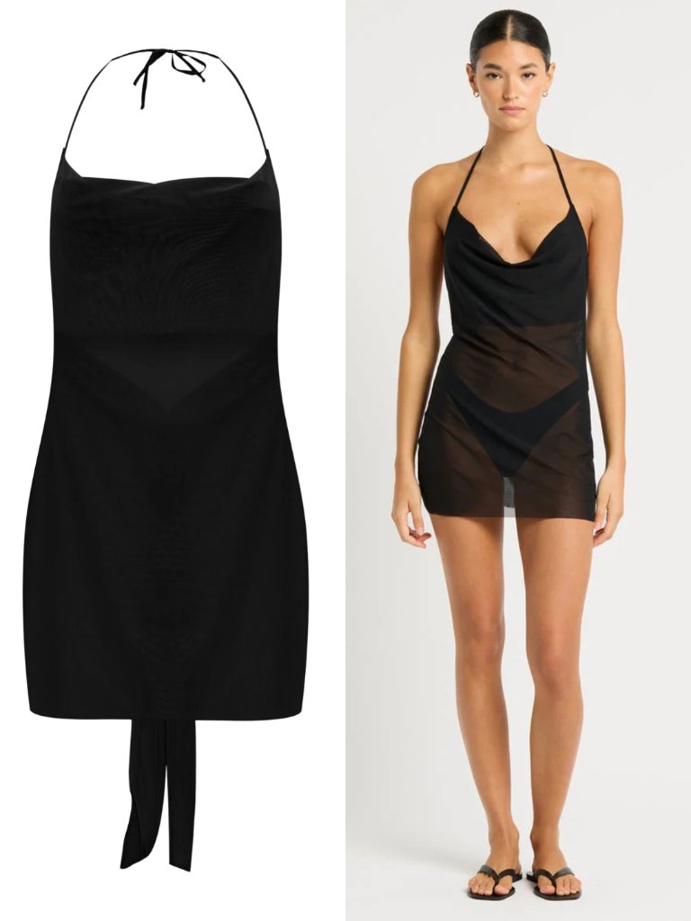 Bond-Eye Naomi Mini Dress - Black Mesh
